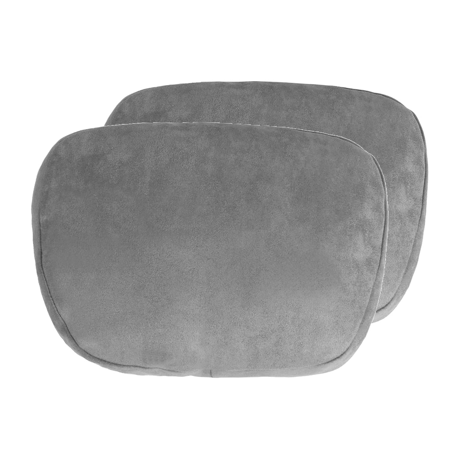 自動車 ヘッドレスト ネックシート クッションシート 低反発 ネックピロー 頸椎サポート枕 ドライブ 旅行 調整可能 簡単取付 メモリーフォーム ブラック 2個セット (グレー) 30817