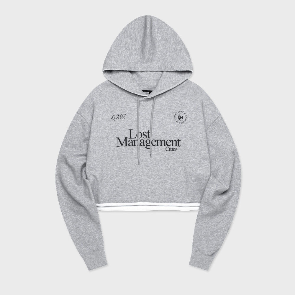 LMC WM ローエッジクロップドパーカーヘザーグレー