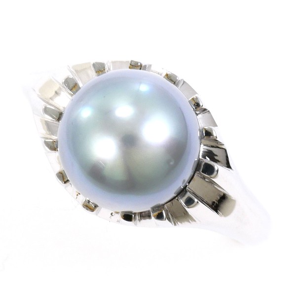 K14 14金 WG ホワイトゴールド リング 指輪 6.5号 パール ジュエリー 中古