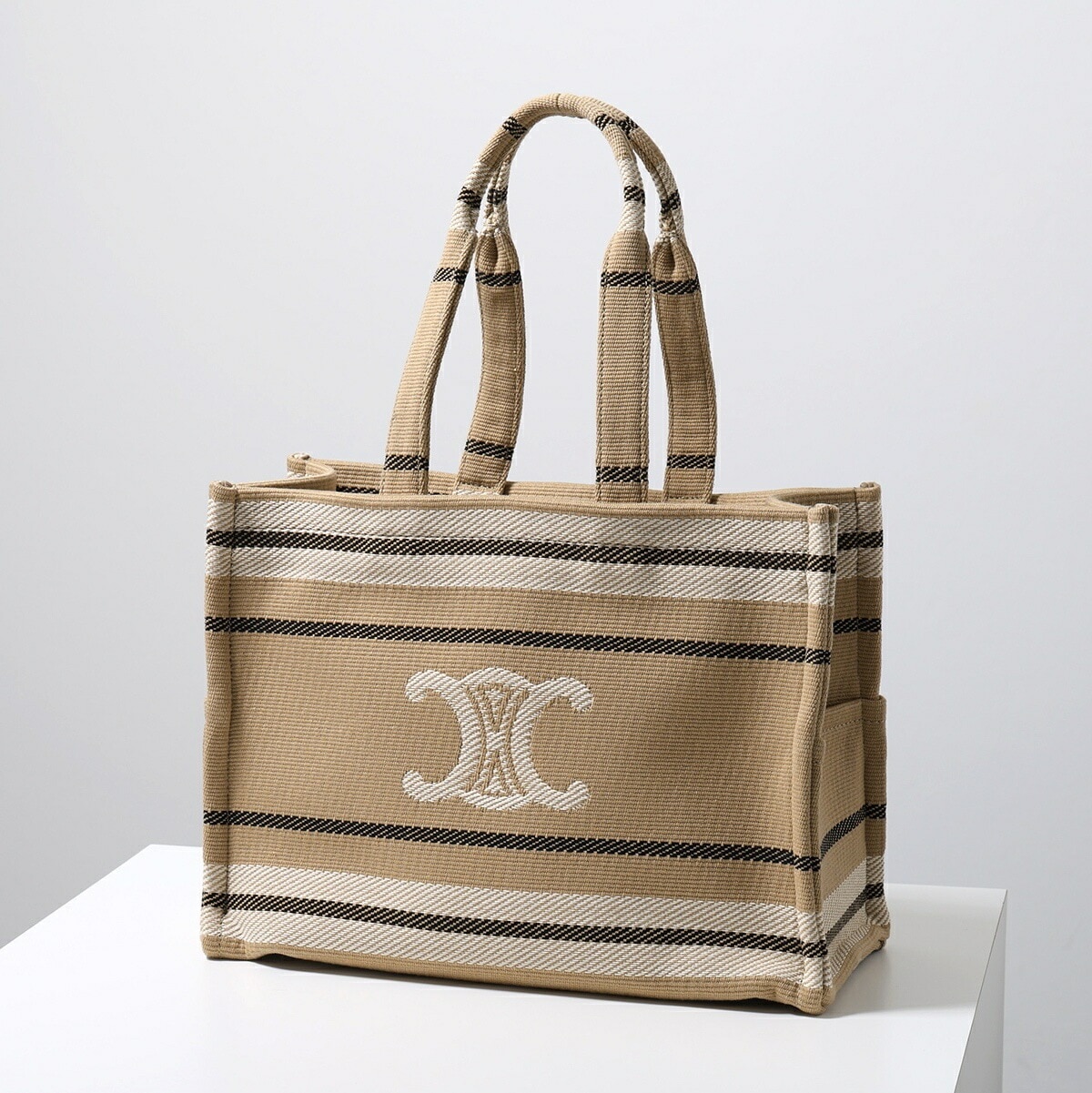 CELINE セリーヌ トートバッグ Large Cabas ラージ カバ 196762FV2.02BL レディース トリオンフ 鞄 Beige/Black