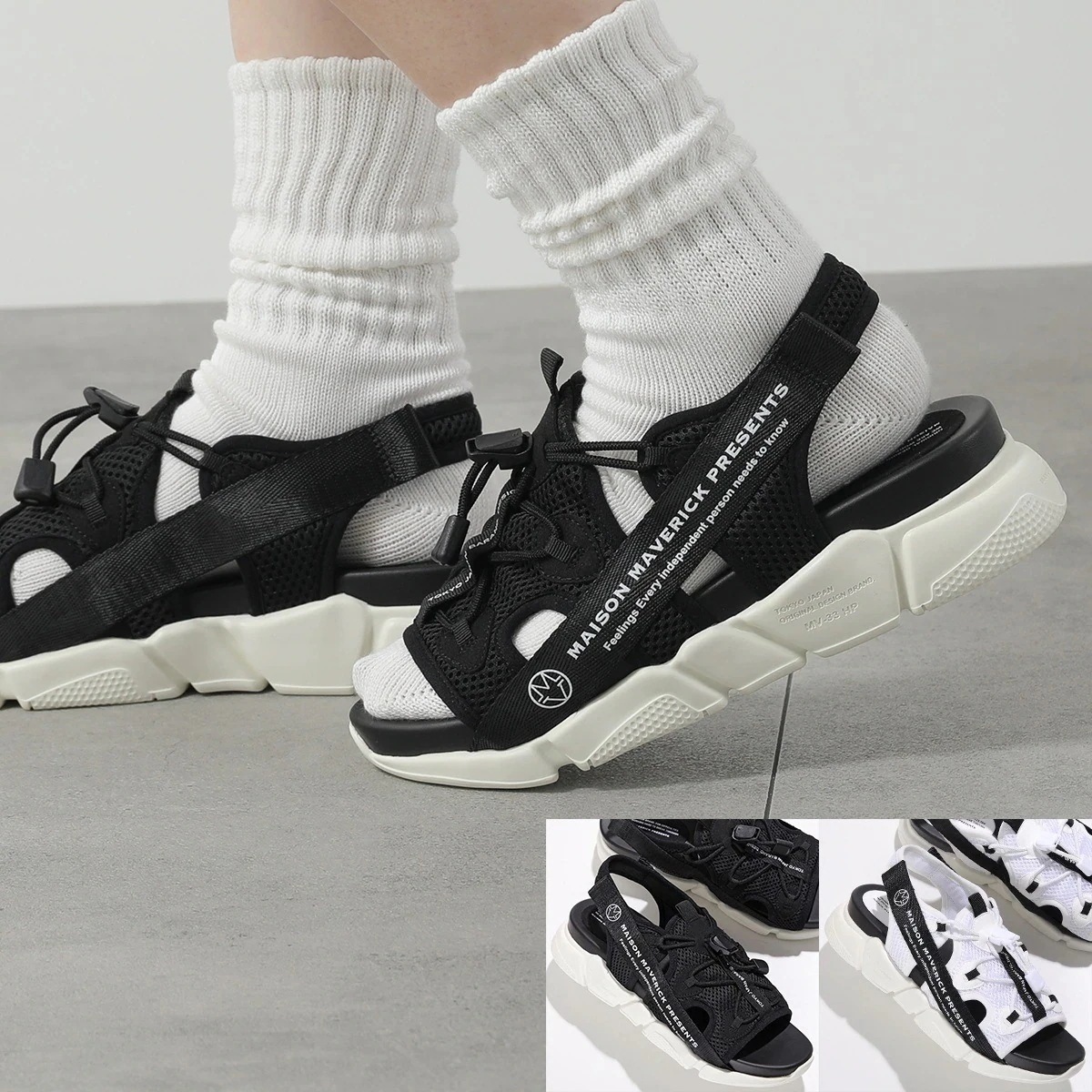 MAISON MAVERICK PRESENTS メゾン マーベリック サンダル Maverick Logo Dad Sandals Sneaker MS2501 レディース ダッドソール ロゴ 靴