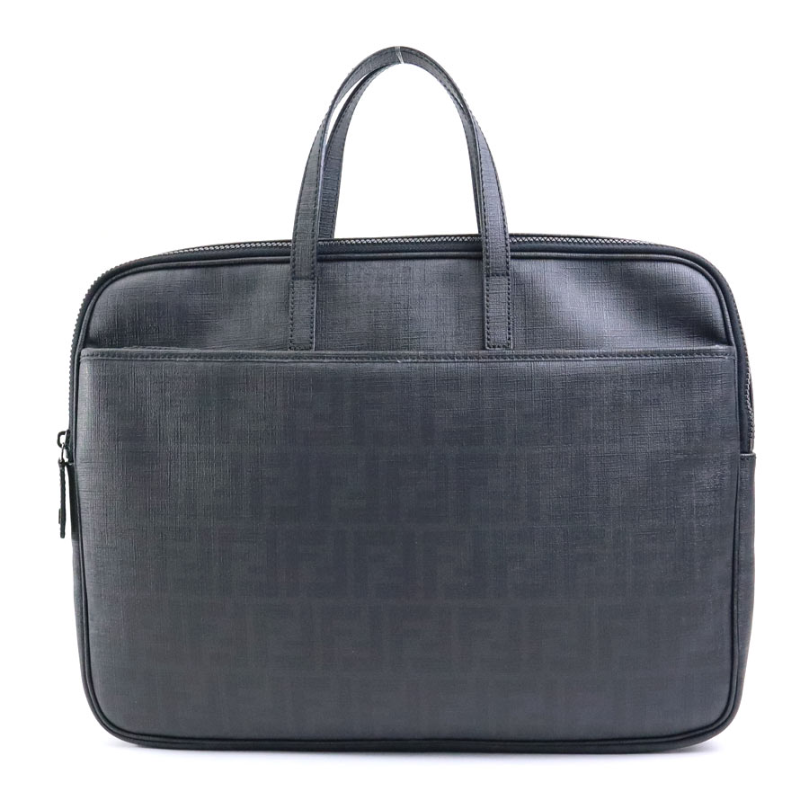 フェンディ FENDI ハンドバッグ ビジネスバッグ ズッカ レザー ブラック系 メンズ 7VA249-UZD h29951k