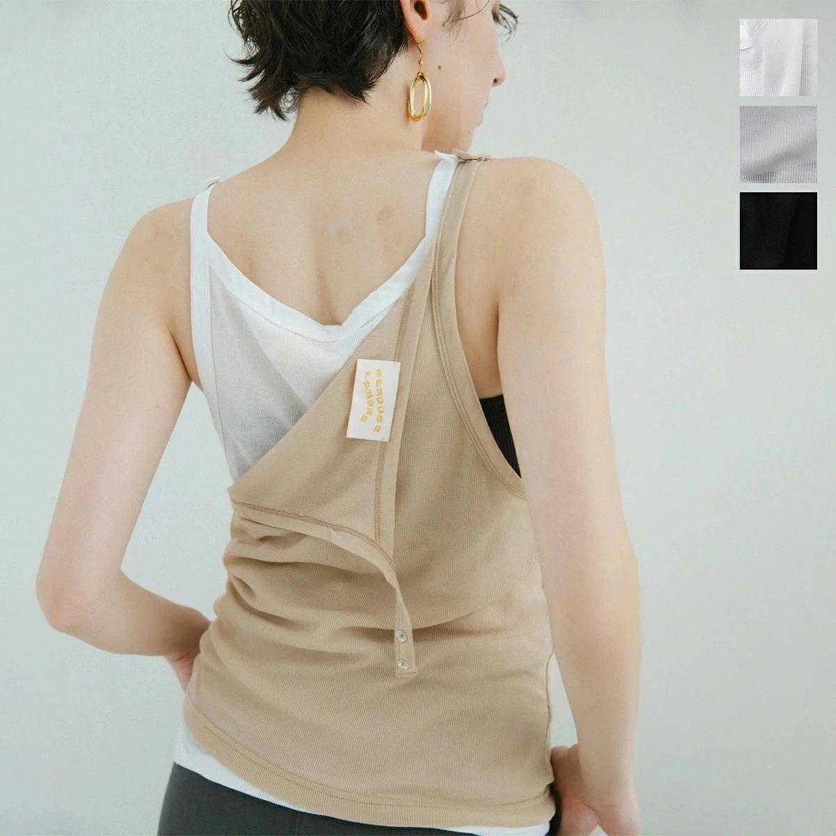 CAROUSE LAMBRA ケラウズランブラ キャミソール DOT CAMISOLE 251-375 レディース レイヤード リブ ノースリーブ クルーネック