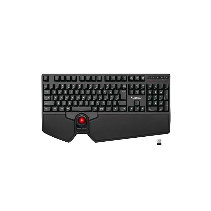 即納：エレコム USB トラックボール付キーボード ワイヤレス (レシーバー付属) プレミアムメンブレン キー割り当て リストレスト ブラック TK-TB01DMBK