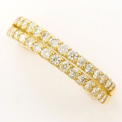 K18 18金 YG イエローゴールド リング・指輪 11号 ダイヤモンド 0.50ct 鑑別書 総重量約2.4g 中古
