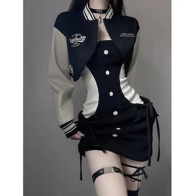 【20点セット】【急速出荷】ドレス パーティードレス涼しく楽ちんセットアップアメリカンギャルショート丈野球ウェアコートセクシー