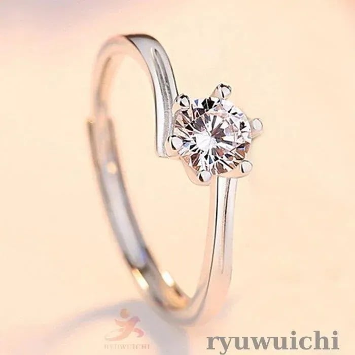 【2025福袋/lucky box】指輪 レディース 婚約 一粒ダイヤ 並ぶ3粒 025カラット フリーサイズ シンプル 彼女 妻 結婚記念日 誕生日プレゼント 母の日ギフト