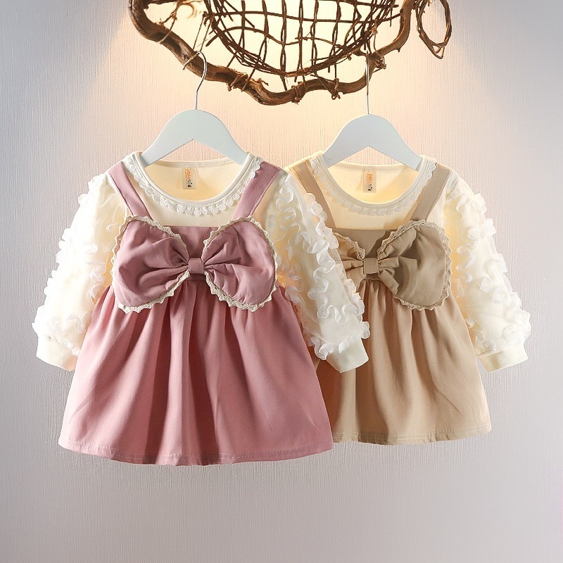 【1つ買うと10つ無料】女の子の秋のドレス1歳の女の赤ちゃんのドレスファッショナブルな子供の王女のスカート秋
