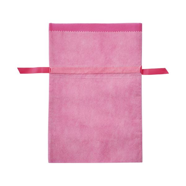 （まとめ）店研創意 ストア・エキスプレス 不織布リボン付きギフトバッグ ピンク 24×36×12cm 1パック(10枚)(×5セット)