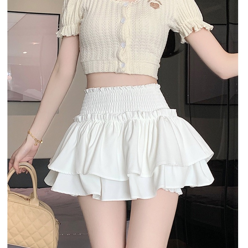 【1つ買うと10つ無料】女性用バレエスタイル2025夏のスカートハイウエストスリムなスパイシーな短いスカート