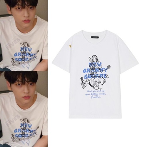 【TXT着用】GRANDMA PRINTED レギュラーフィット半袖Tシャツブルー