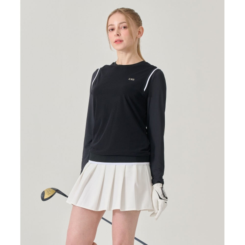 BILTMORE レディースゴルフウェアレイヤードラウンド T シャツ
