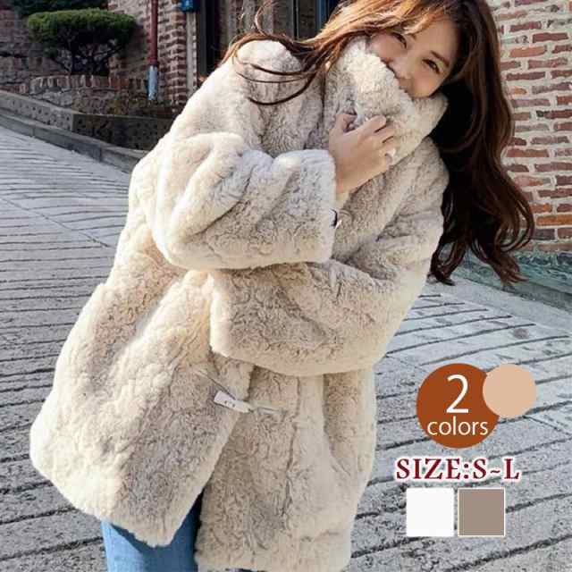【急速发货】ロングジャケット レディース 毛皮コート ファーコート フェイクファー 無地 柔らかい ふわふわ 厚手 防寒 お洒落 大きいサイズ 女性 秋冬 ボタン