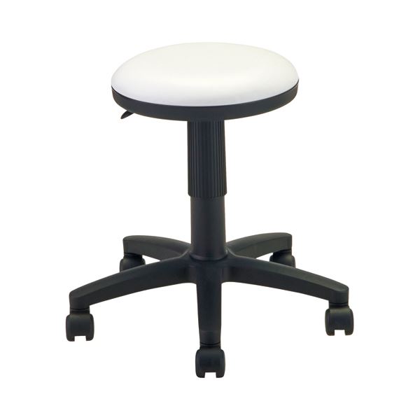 （まとめ）サンワサプライ OAチェア用丸イス ホワイト SNC-RD5VW 1脚 組立品 (×3セット)