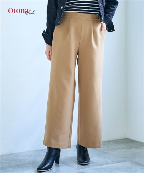 ロングパンツ セミワイドタックパンツ OtonaSMILE