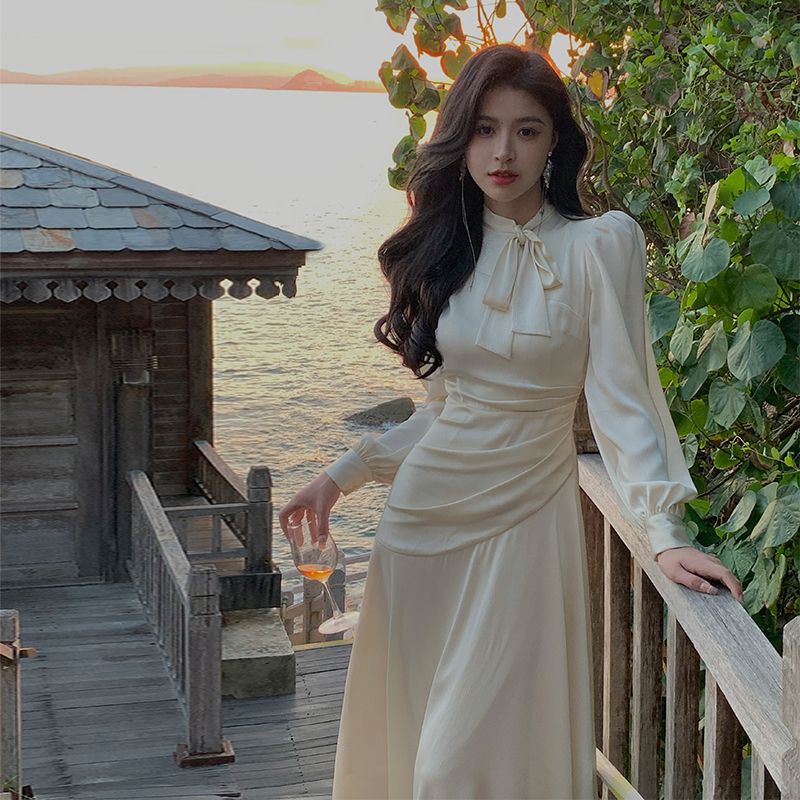 高級感 レディース サテン ファッション 快適です 気質 ワンピース 受け取って腰 着痩せ やさしい ドレス 4,855円