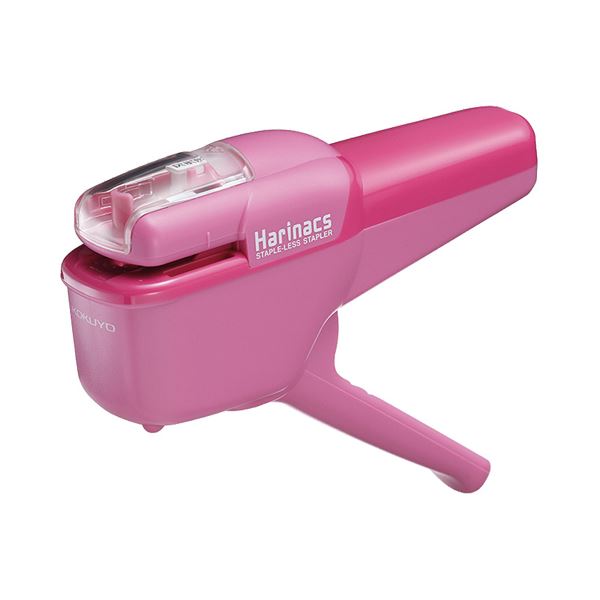 (まとめ) コクヨ 針なしステープラー（ハリナックス） ハンディタイプ 10枚とじ ピンク SLN-MSH110P 1個 (×10セット)ホッチキス