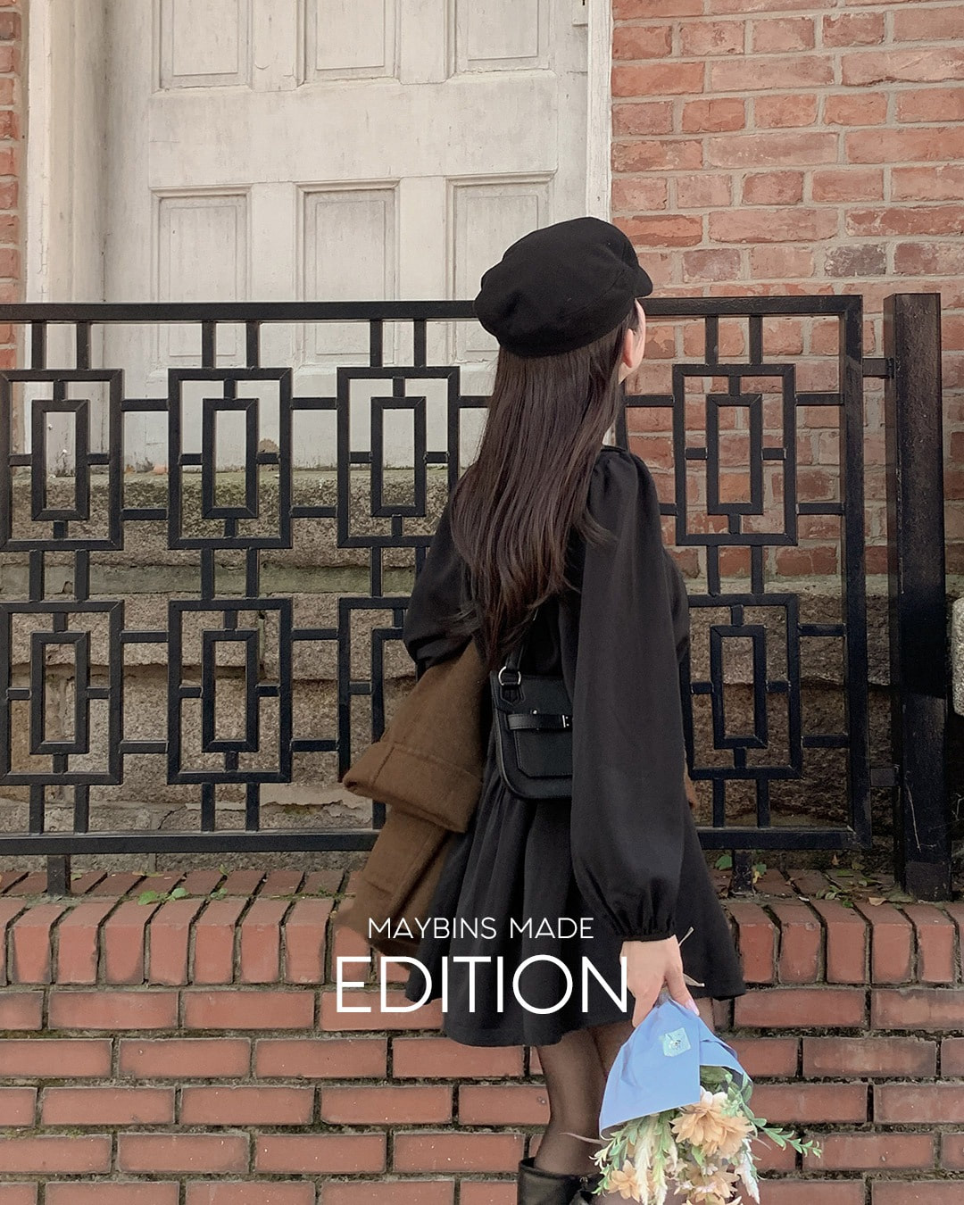 シャーリングミニワンピース韓国ファッション レディース