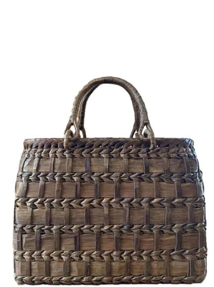 胡桃 くるみかごバッグ 手編み 籠バッグ 内布あり 和服バッグ ゆかたバッグ レディースバッグ (約)幅32本体高さ24マチ12cm