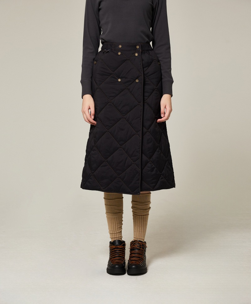 AERO SNAP PADDING WRAP SKIRT_WOMEN [BLACK]