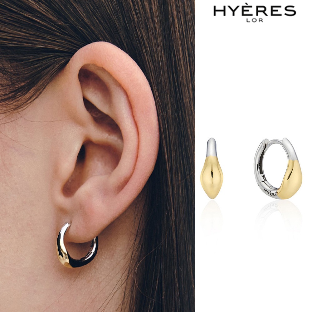 [HYERES LOR] H-Subuni Silver (C) Gradient One-Touch Earrings