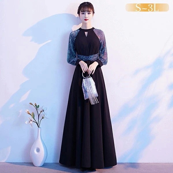 ドレス 大人 ピアノ 発表会 演奏会用ドレス ロングドレス 演奏会 イブニングドレス 結婚式 母親 ピアノ発表会 中学生 パーティードレス 発表会ドレス ミモレ丈 ショート丈 膝丈 黒 6,868円