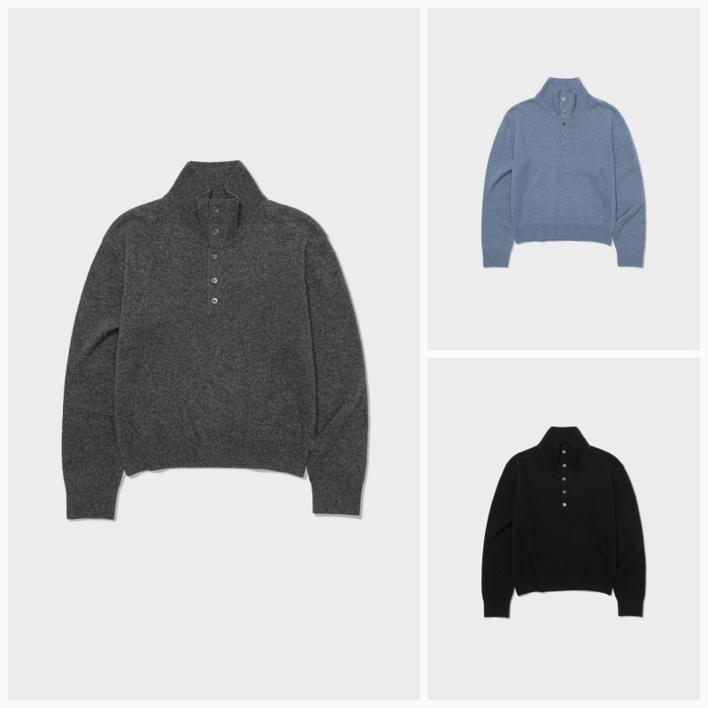 【LOW CLASSIC】25FW SUPER FINE WOOL HIGH-NECK SWEATER : 3COLORS