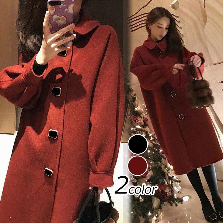 ラシャコート コート ジャケット レデイース秋冬40代ダブルコート厚手韓国風 ロング丈 パフスリーブ 中綿きれいめ長袖ロング丈アウター カジュアルウエア着痩せ 7,222円