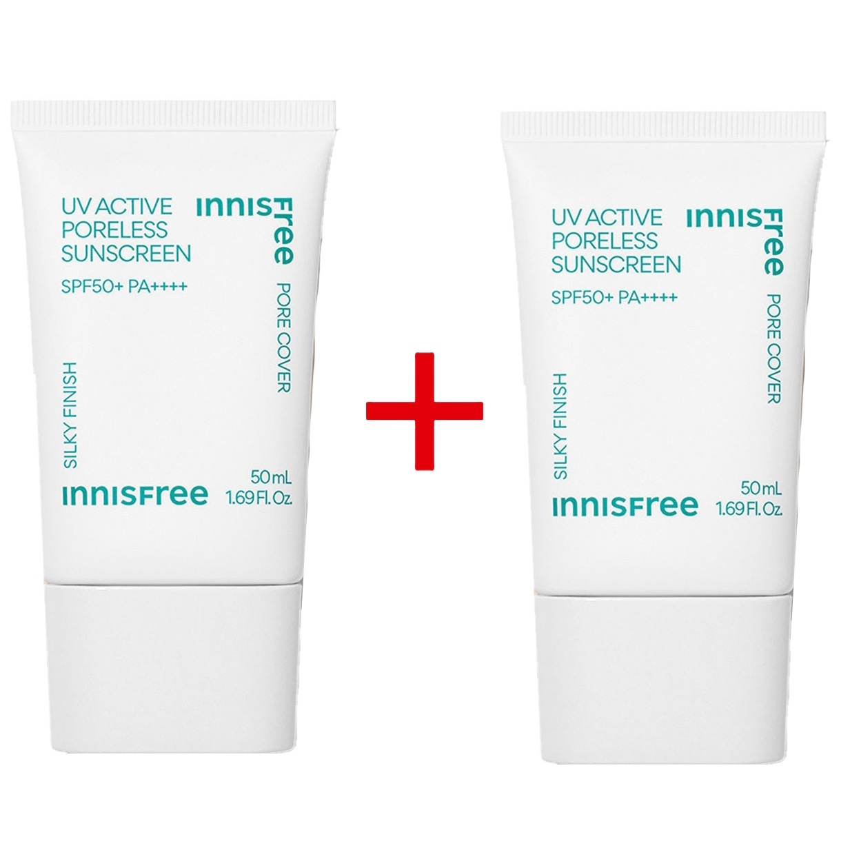 NEW! UVアクティブポアレス日焼け止めSPF50+ PA++++ 50mL+50mL