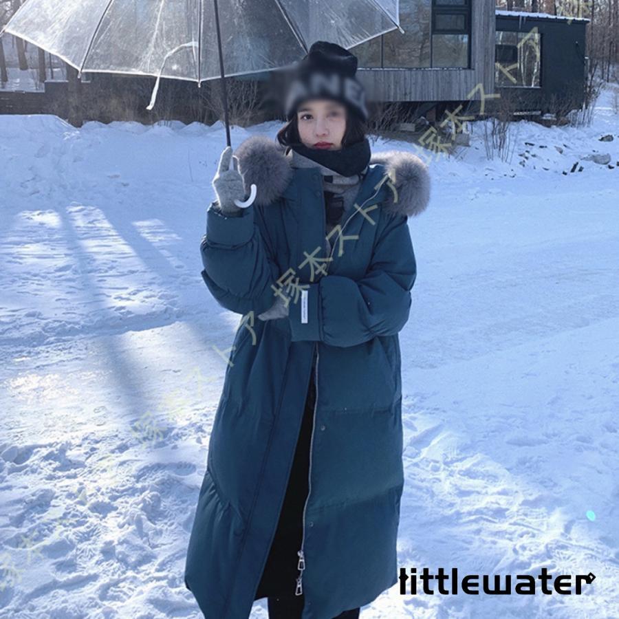 ダウンジャケット ロング丈 厚手 ダウンコート レディース ダウン フード付きコート アウター 大人 ファー コート ロング 大きいサイズ ゆったり 防寒 防風