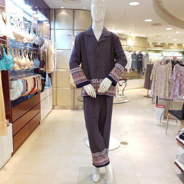 WPA232WMWI_ボーダー捺染レーヨン男性パジャマ