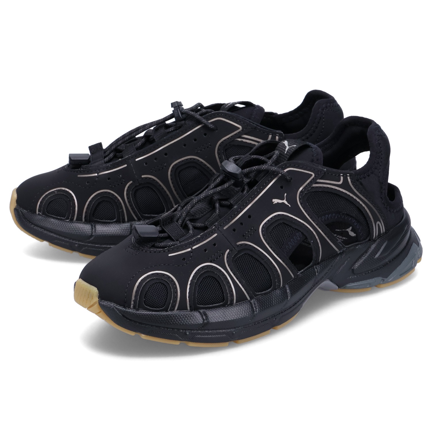 スニーカー サンダル ベロ メンズ レディース ブラック 黒 399152-01