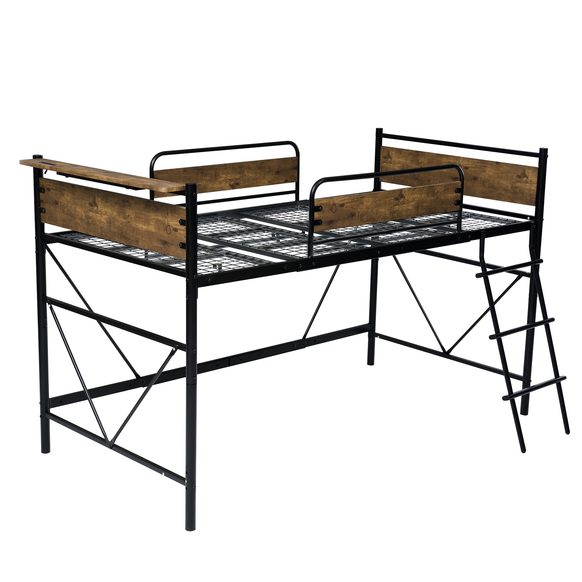 【国内へ発送&送·料·無·料】325ロフトベッド パイプベッド シングル 耐荷重150kg 高さ125cm システムベッド ロータイプ ミドルタイプ 収納 北欧風 大人 一人暮らし ハンガーポール4本