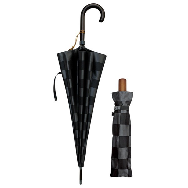 和楽傘 晴雨兼用1級遮光遮熱折傘&12本骨長傘セット 742137