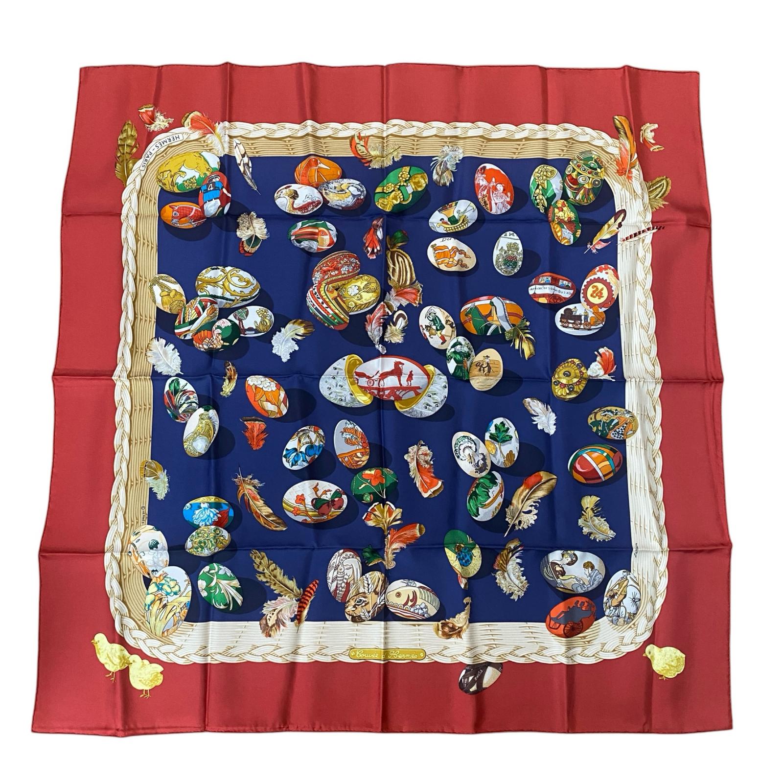 美品 エルメス HERMES レディース カレ90 COUVEE DHERMES（エルメスの卵）