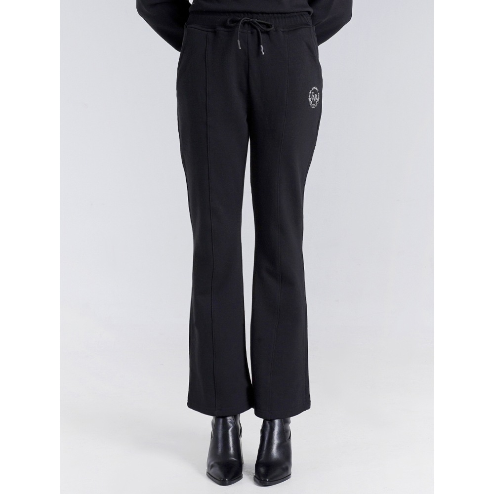 ファビュラスアーカイブ女性用ル・リース刺繍入りクラシックワイドパンツブラック (FCB3PT373W)