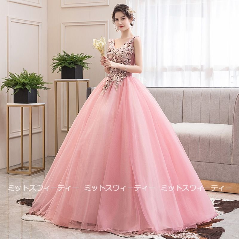 カラードレス 演奏会 安い ロングドレス コンサート パーティードレス 発表会 ウェディングドレス