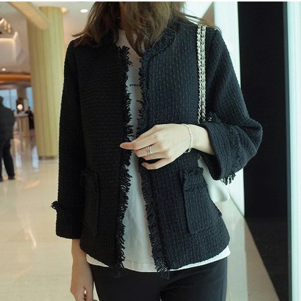 限定セールノーカラージャケット　ショートジャケット結婚式ブラック　セレモニー　入学式　七五三　卒業式　女子会　ほっそり効果大 20代30代40代50代　ミセス