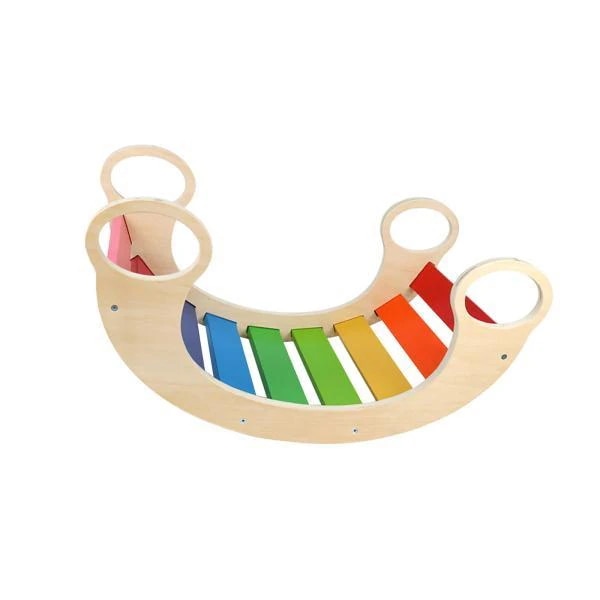 幼稚園児の早期発達のための登り用木製ラダーアーチ レインボー