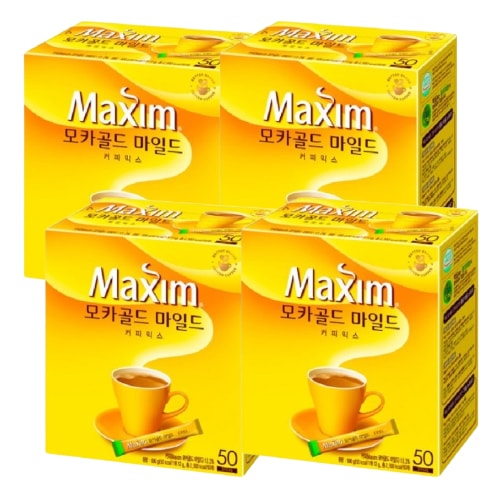 モカゴールド マイルド コーヒーミックス 12g x 50本入 4セット 韓国インスタントコーヒー スティックタイプ 大容量 お徳用セット まろやかな味わい おうちカフェ まとめ買い 人気商品インスタントコーヒー