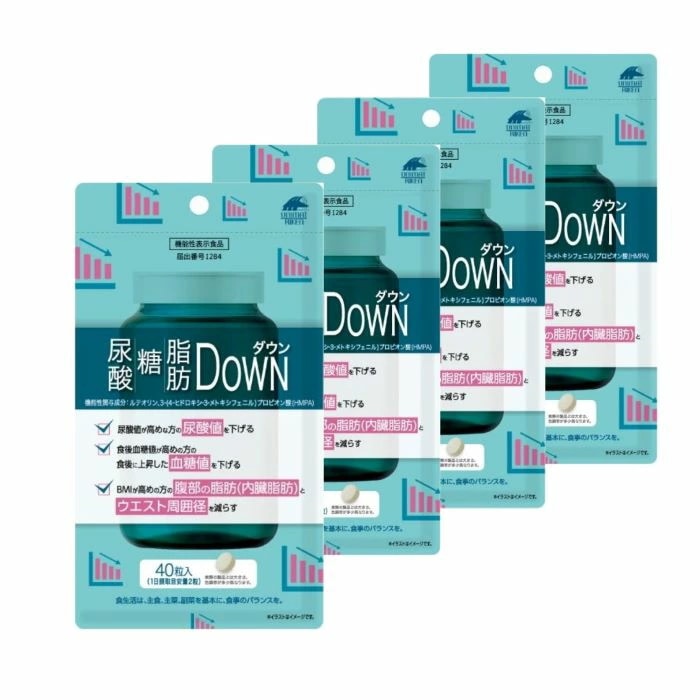 4個セット尿酸・糖・脂肪Downダウン 40粒