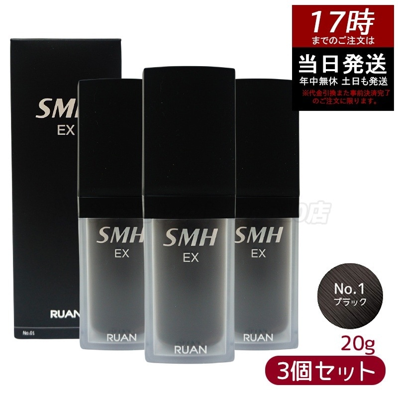 【3個セット】 ルアン スーパーミリオンヘアー EX 20g No.1 ブラック ボリューム ふりかけ 薄毛 抜け毛 白髪 対策 増毛パウダー 髪 頭皮 分け目 薄毛隠し