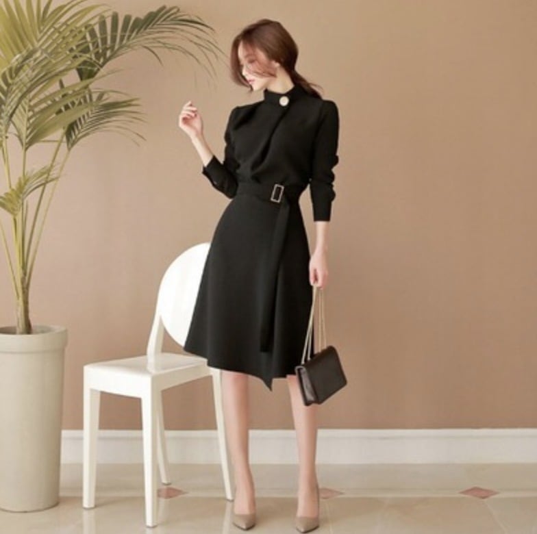 ワンピース デート フレアワンピース ミモレ ミモレ丈 袖あり 長袖 かわいい 大人可愛い きれいめ シンプル カジュアル 大人 上品 おしゃれ お洒落 かっこいい レトロ 大人女子 こなれ感 5,695円