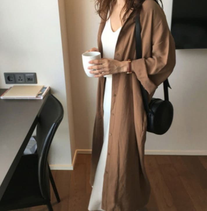 ワンピース 羽織 シャツ フレア セミフレア ミモレ ロング 長袖 Vネック 前開き 襟付き ウエストマーク リボン ベルト 大人可愛い 上品 きれいめ シンプル 春 秋 デート お出かけ XL 5,780円