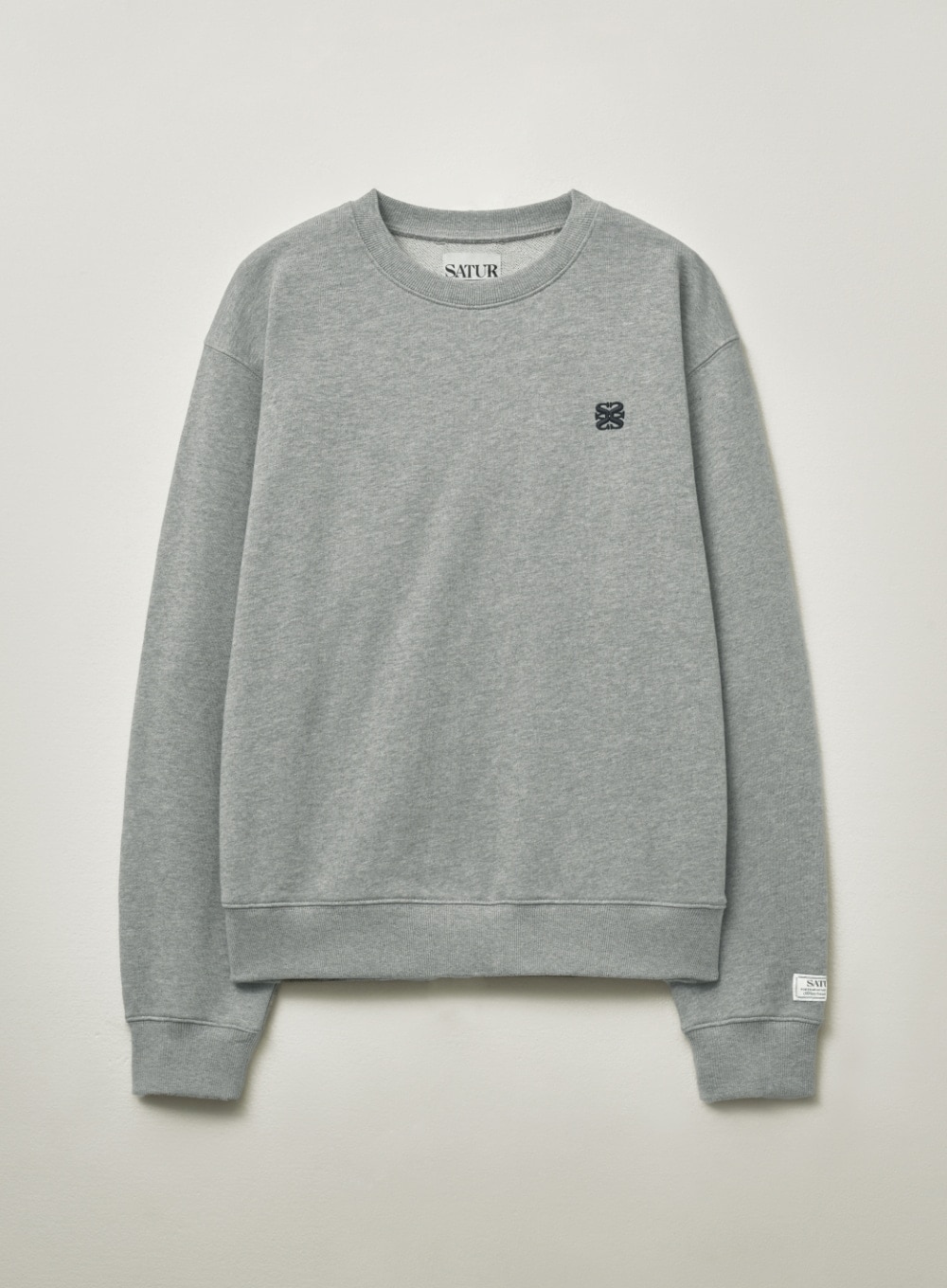 【SATUR】 (W) CLASSIC LOGO BASIC SWEATSHIRT : MELANGE GRAY