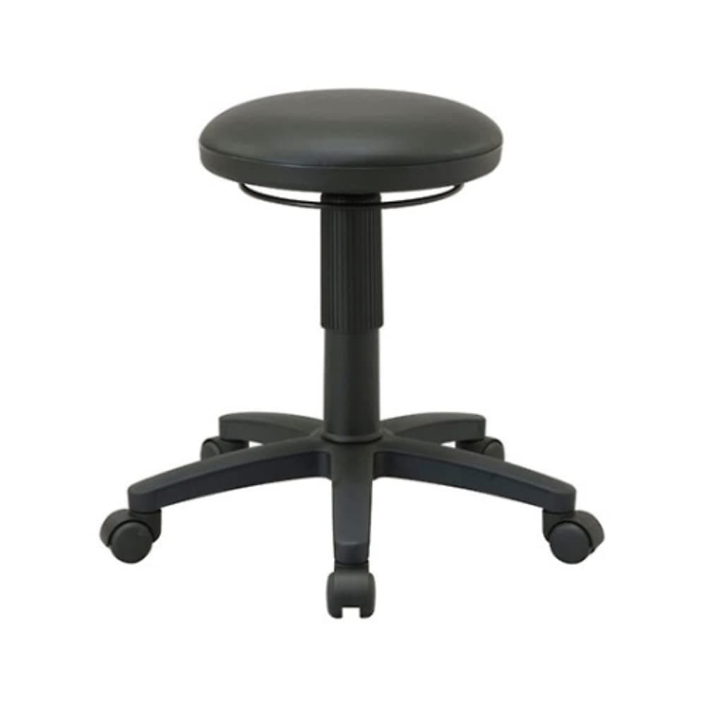 丸椅子 キャスター付き 診察椅子 抗菌PVCレザー ブラック RZR-104BK