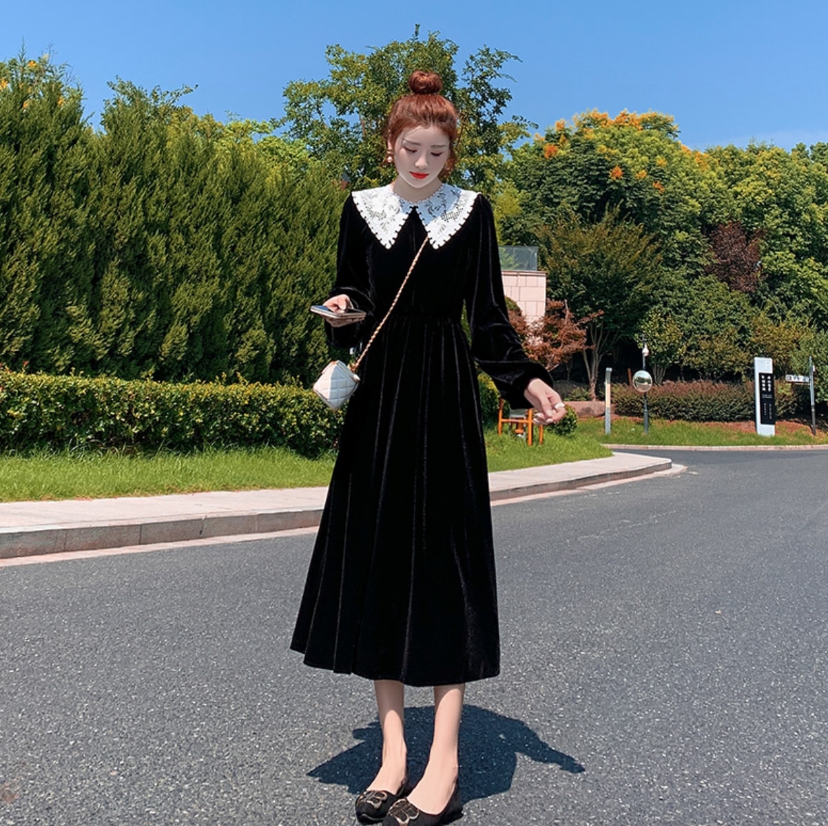 ワンピース デート フレアワンピース ロング ロング丈 袖あり 長袖 かわいい 大人可愛い きれいめ シンプル カジュアル 大人 上品 おしゃれ お洒落 主役級 存在感 春 秋 冬 10代 20代