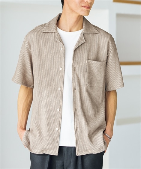 カジュアルシャツ カットサッカー5分袖シャツ 4,742円