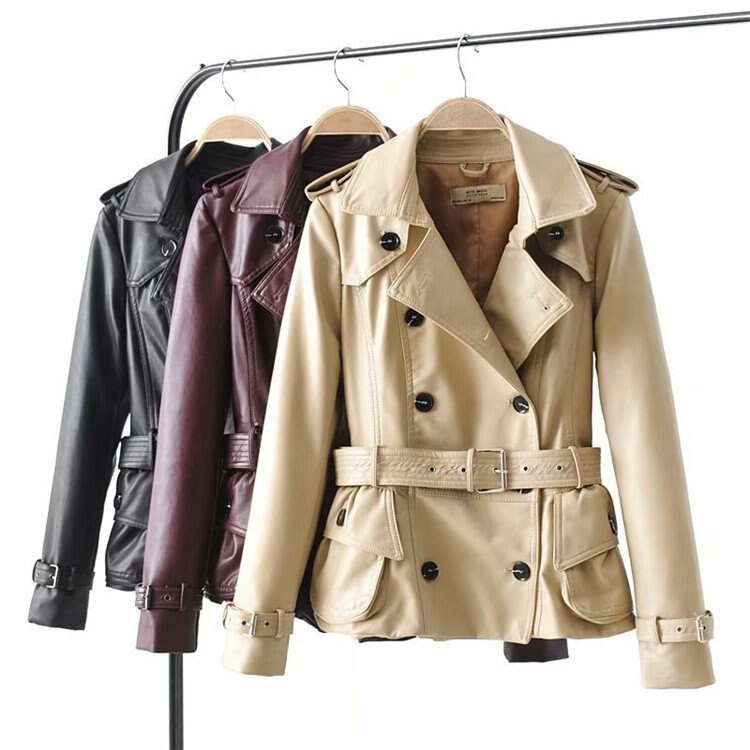 レザージャケット　春秋　レディース　ライダースジャケット　革ジャン　アウター　PUジャケット　新作バ