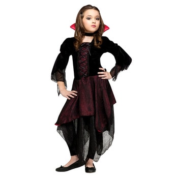 コスプレ 仮装 レディードラキュラ 子供用(S) 【 キッズ 吸血鬼ドレス こども 衣装 ヴァンパイア 子ども用 女の子 コスチューム バンパイア パーティーグッズ ハロウィン 】